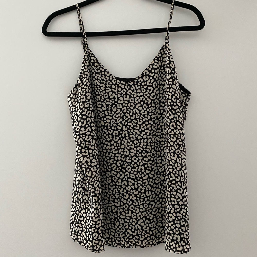 Ann Taylor Black White Animal Print Tank